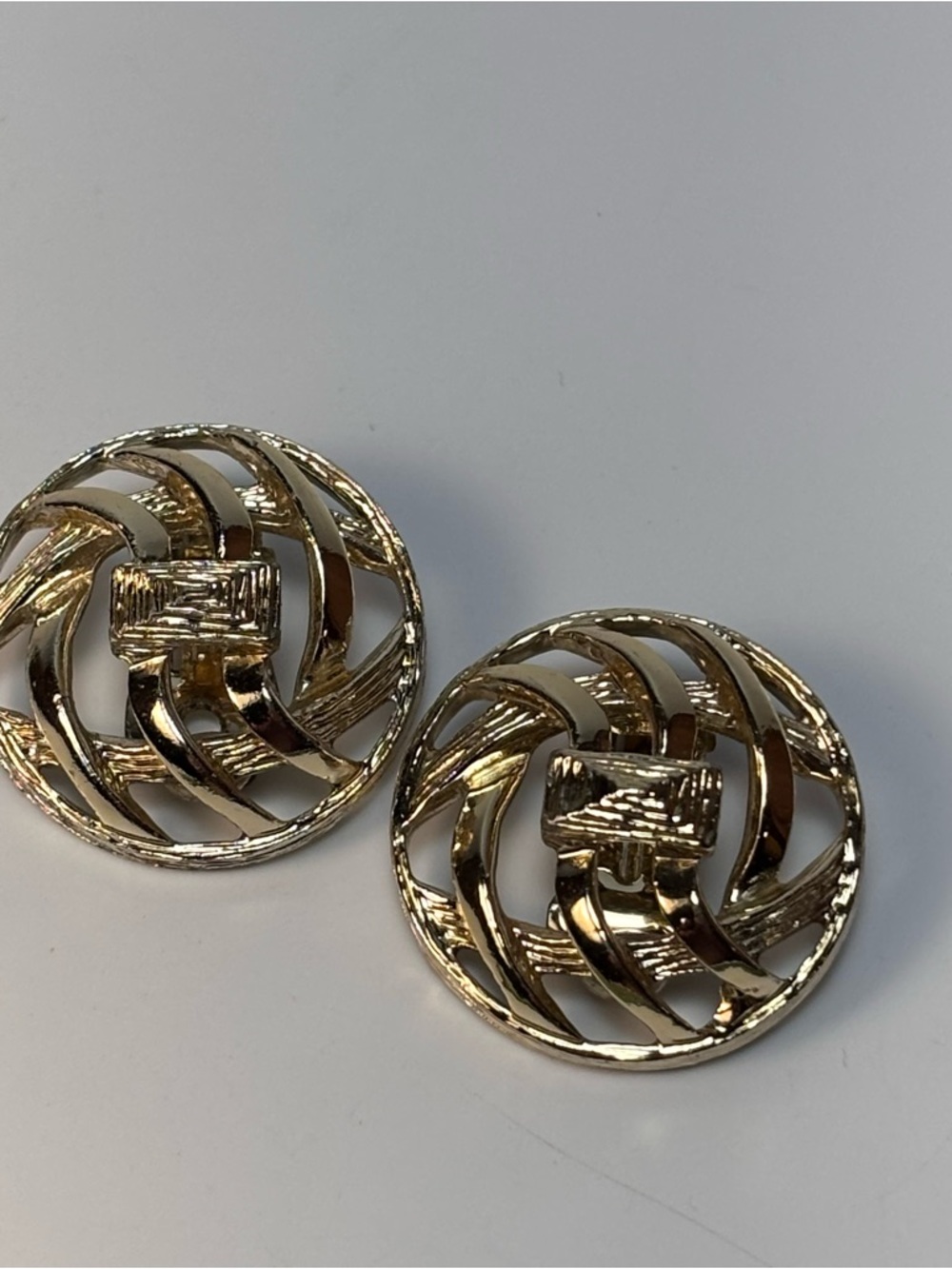 Gold-Tone Woven Circle Clip-On Earrings -‎ Elegant Women Jewelry